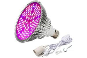 Esbaybulbs Lampe de Plante Lampe de Croissance Lampe E27 100W 150 LEDs LED Grow Light de Croissance Plein Spectrum,des Fleurs et des Légumes Intérieur/Serre/Jardin Avec Cordon D'alimentation E27