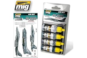 AMMO MIG-7201 USN 1 : des années 80 à Aujourd'hui, Ensemble Intelligent en Acrylique pour Avions (4 Pots de 17 ML), Multicolore