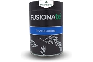 FUSIONATE Te Azul Oolong Premium, Sabor Exquisito y Beneficios Naturales, Infusión 100% Natural, Rico en Antioxidantes, Lata de 45 pirámides Bolsitas de Té