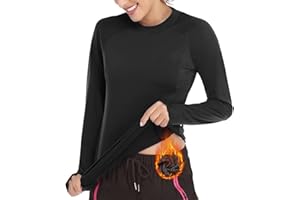 Soneven Camiseta Manga Larga Mujer Running Deporte Camisetas Térmica Elásticos Ropa Deportivo de Running Fitness Otoño Invierno