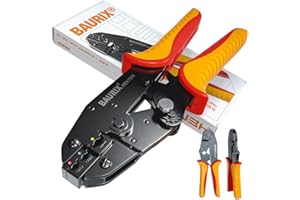 BAURIX® Crimpadora Terminales Eléctricos para conectores eléctricos - Alicates Terminales Electricos per [0,50-6mm²] conectores cables - Crimp - Pinza Crimpadora per cables electricos