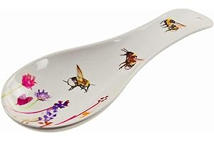 The Leonardo Collection Busy Bees Spoon Rest by Jennifer Rose Gallery | Delightful Bee-Inspired Design | Hand-Painted Resin | Practical Kitchen Accessory | Nature-Inspired Decor for Cooking