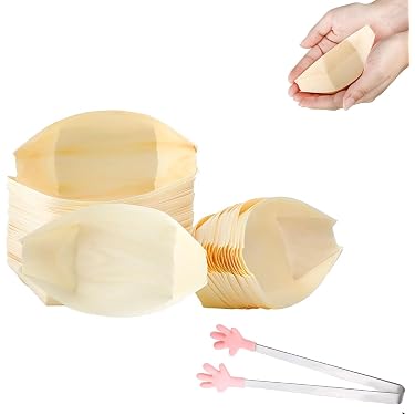 Lot De 50 Mini-bateaux à Sushi En Bois - Plateau Service élégant Pour Apéro, Dessert, BBQ - 11