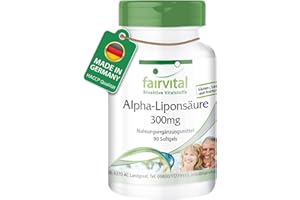‎FAIRVITAL Fairvital | Alpha Liponsäure Kapseln 300mg (Alpha-lipoic acid, ALA) - für 3 Monate - HOCHDOSIERT - 90 Softgels