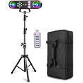 Support de lumière disco de fête 5 en 1 / boule disco/lumière par/effets stroboscopiques à lumière noire/télécommande/activé par le son avec sac de transport pour spectacle de musique, concert