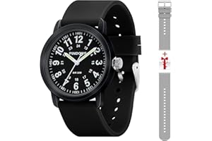 PINIDOUS Relojes Mujer Relojes Analógicos para Enfermeras Profesionales,Unisexo Hombres Relojes para Mujers Adolescentes,Correa Silicona Regalo,Esfera Luminosa Reloj Impermeable