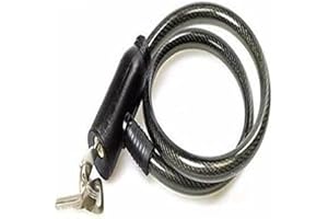 PaulStore Steel Spiral Cable Bicycle Bike Lock 2 Keys Cycle Chain PVC Non scrachable Sleve (Black)