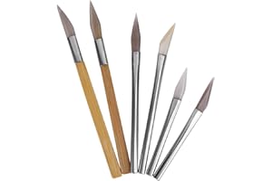 EXLIY Knife Edged Agate Burnisher Set, Craft Polishing Tools Carving Edelmetall mit Bambus Eisengriff, Achat Burnishers für Gold, Sterling Silber, Platin, Schmuck Oberflächenpolieren