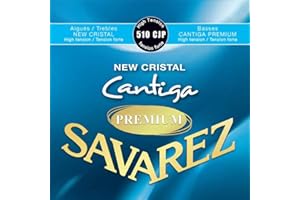 SAVAREZ - 510CJP SET TENSIONE FORTE CHITARRA CLASSICA Set di Corde per Chitarra Classica, a Tensione Forte, Serie New Cristal Cantiga Premium