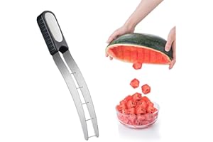 BAILONDA Affettatrice per Anguria, Taglia anguria fette, Coltello da Anguria in Acciaio Inox, Taglia Cocomero, utensile da Taglio per cubetti di Melone,Insalata di Frutta,Gadget da Cucina