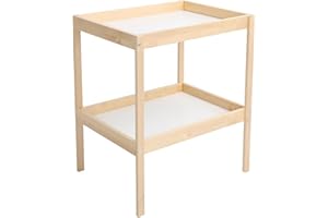 Kingwudo® Solid Wood Birch Baby Changing Table with Open Shelf Space Changing Station Unit Nappy Changer Nursery Furniture