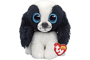 Ty Beanie Boo's-Peluche Sissy Le Chien 15 cm-TY36570, TY36570, Blanc, Noir, Small