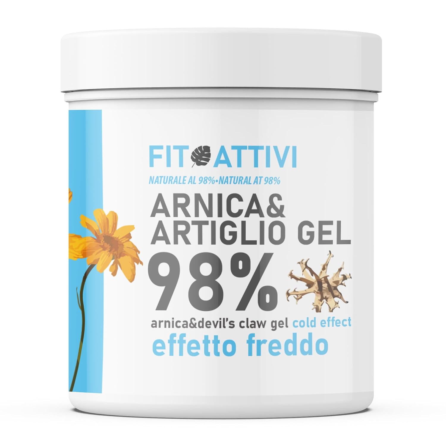 Arnica Forte e Artiglio del Diavolo Forte 550ml Effetto Freddo 98% Arnica Per Cavalli Uso Umano Vitamina E Mentolo Menta per Massaggi Locali Made In Italy