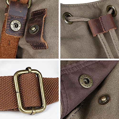 KIPTOP Nylon Vintage Rucksacke Laptoprucksack Damen Herren Schulrucksack Retro Backpack für Campus Studenten und Outdoor Reisen Wandern mit Großer Kapazität - 6