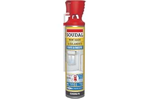 Soudal, Porte e Finestre Genius Gun, 600ml, Champagne, Bassa Post-Espansione e Isolamento Termo-Acustico, Per Telai e Cavità su Muratura, Eccellente Stabilità e Facile Applicazione