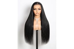 MEGALOOK 13x6 HD Lace Front Wig Human Hair Upgraded Ear-To-Ear Frontal Glueless Wigs Human Hair 12A Pre Plucked Pre-Bleached Pre-Cut Straight Drawstring Wig with Ear Tapes 22 Inch