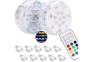 BIGFOX Luz Piscina Sumergible,16 Colores Luces Piscina Sumergibles Led Impermeable,15 Cuentas LED, Control Remoto RF,Luces Led Piscina para Jardín, SPA,Jarrón,Pecera,Decoración del Hogar(2pcs)