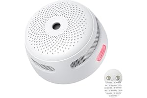 X-Sense Mini Détecteur de Fumée Photoélectrique avec Pile de 10 Ans avec Pad Adhésif Magnétique, Détecteur d’Incendie avec Support Magnétique, avec Bouton de Test/Silence, XS01, Lot de 1