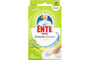 ‎WC-ENTE WC Ente Frische-Sticker, körbchenloser WC Spüler, bis zu 4 Wochen, Limone Duft, 1er Pack (1 x 27 g)