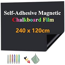 Tableau Craie Mural Adhésif Film Tableau Noir Magnétique Warasee 100x200cm - Autocollant Pour Surfaces Lisses Film Adhésif Effaçable