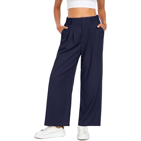 Jamron Femme Grande Taille Pantalon Large à Taille Haute
