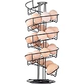 Toplife Spiral Egg Holder Storage for Kitchen, Egg Helter Skelter Dispenser Rack, Black