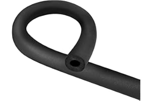 Kajaia Pipe Insulation Lagging Foam Pipe Cover Wrap Roll Black Cladding Hollow Hose Heat Preservation for Exercise Machine Handle Grip Outdoor Winter Protection(10 mm Inner Diameter, 1.8 Meter Long)