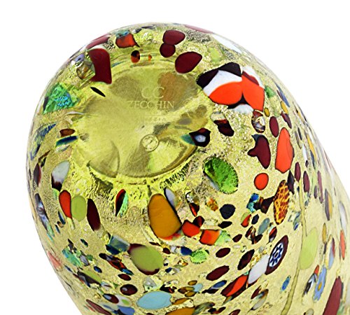 VASO CONICO ARLECCHINO BIG Vase Glas Blattgold Murrine Made Italy Venedig Murano - 4