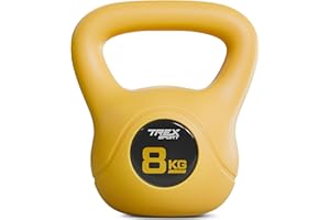 TREX SPORT Kettlebell 6kg, 8kg, 10kg, 12kg, 16kg, 20kg TX-006-020CKB | Kugelhantel & Kugelgewichte für Ganzkörper-Workout | rutschfester Griff, bodenschonend