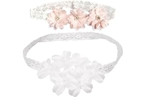 TYFGRT 2 Stück Blumen-Stirnbänder, Kinder-Haar-Accessoires, Süße Mädchen-Stirnbänder, Elastische Stirnbänder, Haar-Accessoires, Bekleidungszubehör