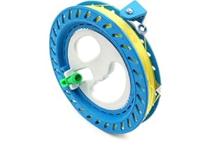 Hsthe Sea Avvolgitore per Mulinello per aquiloni Impugnatura per Mulinello da 7 Pollici di Diametro in ABS con Impugnatura a Rotella con Linea di aquiloni da 300 m e Funzione di Blocco (Blu)