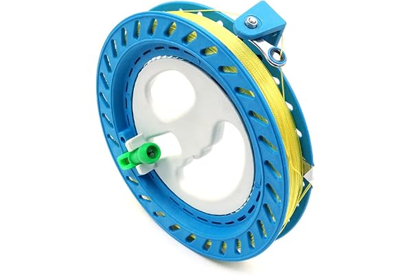 Hsthe Sea Kite Reel Winder 7 tum Dia ABS Winding Reel Grip Hjulhandtag med 300 m draklinje och låsfunktion Professionell utomhusdraketillbehör för barn/tonåringar