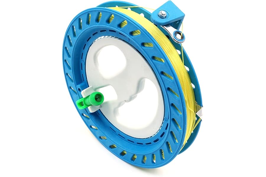 Hsthe Sea Reel for Kites with 7 Inch Spool, ABS Wheel Handle, 300m Line and Lock Function (Blue)
