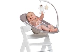 hauck Alpha Bouncer Deluxe, Beige - Sdraietta Neonato con Arco Giochi, Schienale Regolabile e Base Dondolo per Seggioloni Alpha+ e Beta+ - con Cintura a 3 Punti e Riduttore di Seduta