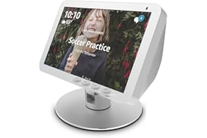 ATOPHK Echo Show 8 Adjustable Aluminum Swivel Stand, eight rare-earth magnets on the top stand for Amazon Echo Show 8, Horizontal 360 Rotation Longitudinal Angle Change Base argenteria ES012-02 IT