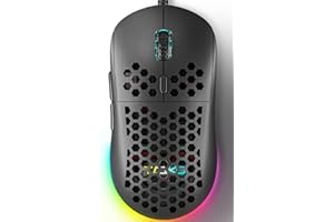 Dierya Souris Gamer Filaire,TMKB M1SE Souris Gaming 12800 DPI,6 Boutons programmables,Rétroéclairage RVB,Souris Ordinateur Ergonomique pour PC Mac-Noir