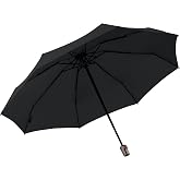 Knirps Pocket Umbrella T.100 Small Duomatic in Black with Protective Case I Small Umbrella with Duomatic Function I Auto Turn