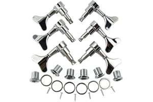 Musiclily 3L3R Bajo Clavijas de Afinación Clavijero de Repuesto para 5/6 Cuerdas Bajo Eléctrico, Negro