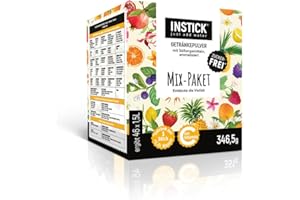INSTICK JUST ADD WATER INSTICK Bevanda istantanea senza zucchero (confezione mista con 46 bustine) - 46 x 1,5-2,5 L - Polvere per bevande vegana a basso contenuto calorico con vitamina C