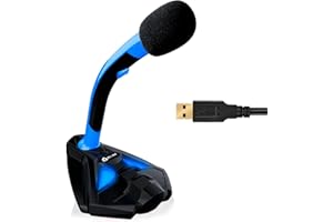 ‎KLIM KLIM Voice Desktop USB Microphone Stand for Computer Laptop PC - Gaming Mic PS4 - Blue - New 2019 Version