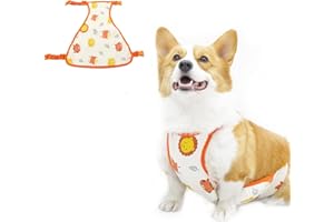 BLUE DREAM ISLAND Dog Belly Cover,Pet Warm Waterproof Abdominal Protective Clothing Washable Dog Bellyband Pet Vest Recovery Suit_Orange-Female(L)