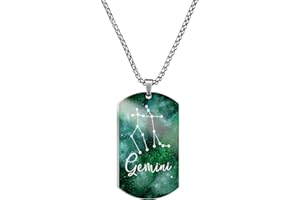 Caimeytie Collier Homme Acier Inoxydable Multicolore, Pendentif Douze Signes du Zodiaque, Cadeau pour Un ami