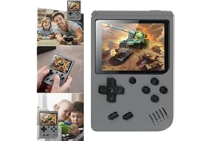 PKKP Console de jeu portable, console de jeu rétro avec 500 jeux FC classiques, console de jeu portable, console de jeu rétro, pour adultes, adolescents, cadeau d'anniversaire (gris-1 joueur)