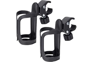 MAXQUU Portavasos de 2 piezas para cochecito de bebé, ajustable para silla de ruedas, soporte universal para bebidas, apto para bicicletas, cochecitos y cintas de correr