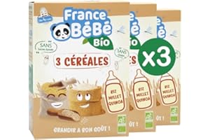 FRANCE BéBé BIO - 3 Céréales BIO pour Bébé dès 4 mois- Lot 3 x 200g