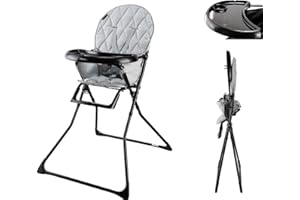 Cabino Happy Hochstuhl Baby - Faltbarer Kinderhochstuhl bis 15 kg, Sicherheitsgurt & Essbrett, Klappbarer Babyhochstuhl, Sicher & Komfortabel, Ideal für Unterwegs, Kinderstuhl ab 6 Monate