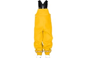 LOVRAIN Waterproof Dungarees for Kids Children Toddlers Windproof Rain Trousers Water-Resistant Overalls 1-9 Years