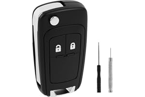 KNOCERY 2 Boutons Coque de clé Compatible pour Opel Astra J Adam Insignia Mokka Zafira Meriva B Chevrolet Orlando Aveo Matiz Cruze Spark Trax Corsa Karl, TéLéCommande Coque Voiture avec Lame