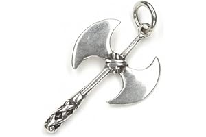 Drachensilber Axt Anhänger Silber Doppelaxt Schmuck 925 Sterlingsilber Schmuckanhänger