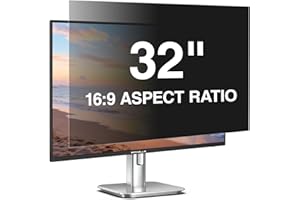 Pozlle 32 Zoll Monitor Blickschutzfolie 16:9 Seitenverhältnis, Anti Blaulichtfilter, Anti Glare Folie, Blickschutzfilter für 32" Bildschirme, Abnehmbare Sichtschutzfolie für Computermonitore
